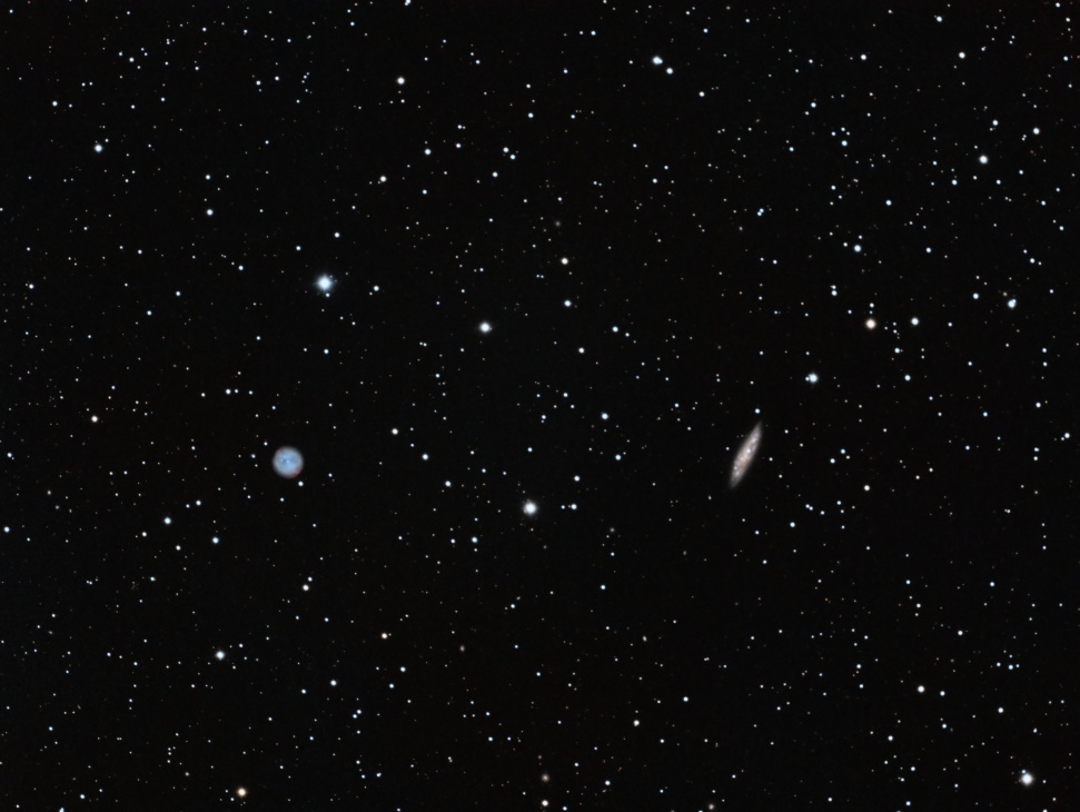 Nébuleuse planétaire M97 et galaxie M108