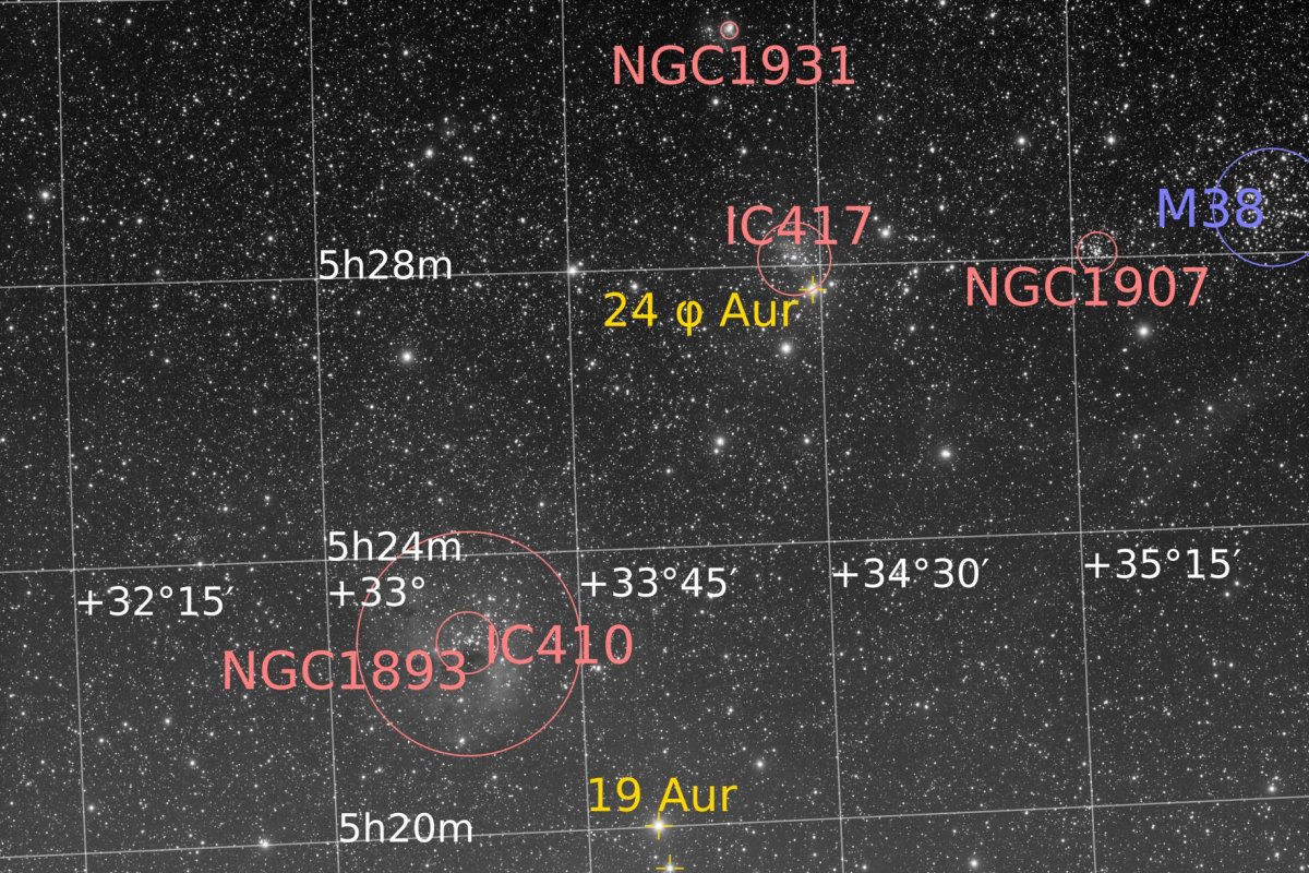 Détail de l&rsquo;image d&rsquo;IC 410 et IC 417